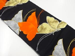 アンティーク　蝶模様織り出し袋帯（材料）